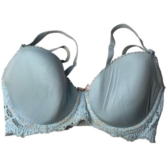 Victoria's Secret Angel Pale Light Blue Lace Bra 32DD - Picture 1 of 5